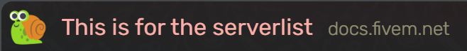 Server name for the server list