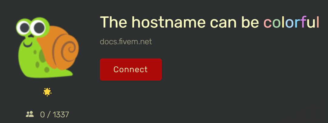 Text for the server page